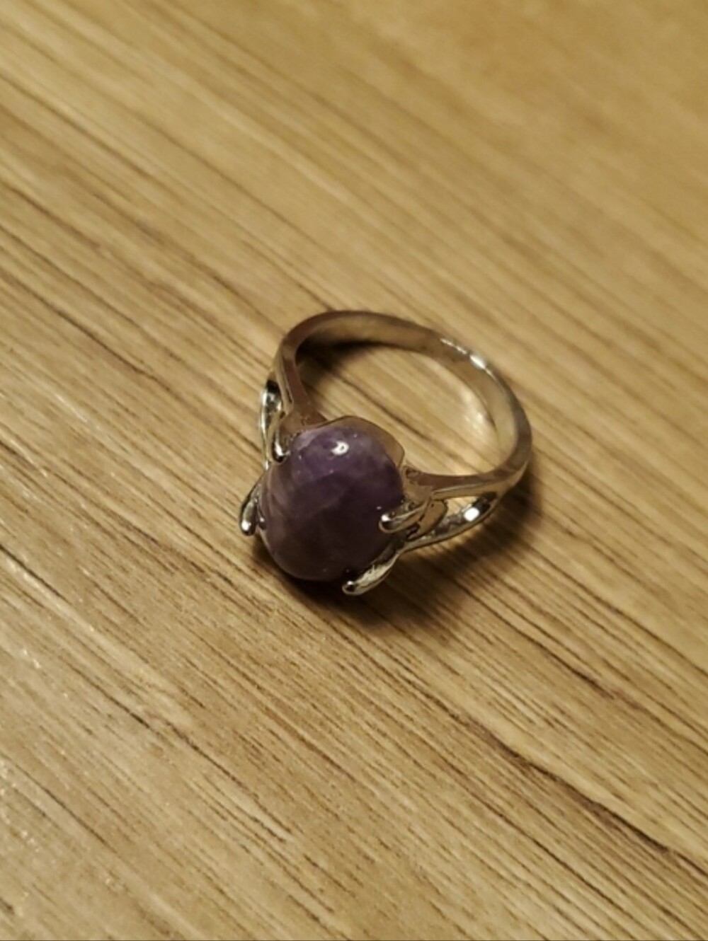 Silver Ring with Amethyst Stone Size 9